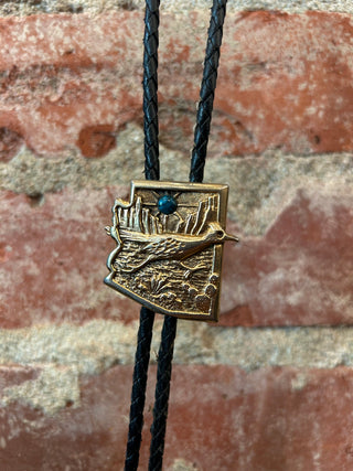 Golden Road Runner Bolo Tie