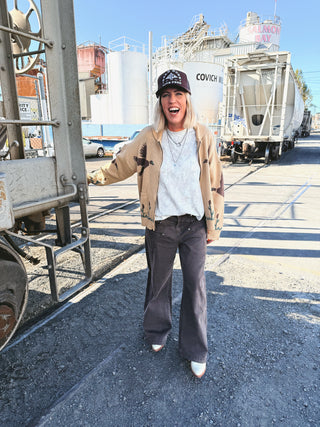 The Merle Duck Knit Zip Cardigan