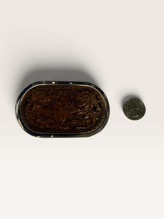Vintage Copper Floral Scrollwork Belt Buckle
