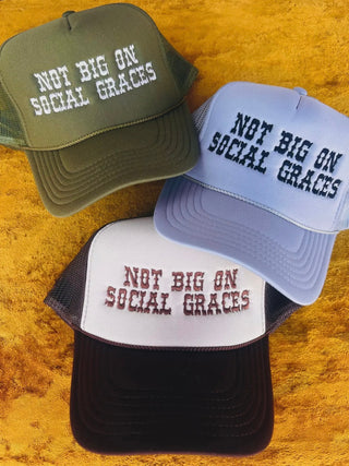 Social Graces Embroidered Trucker Hat