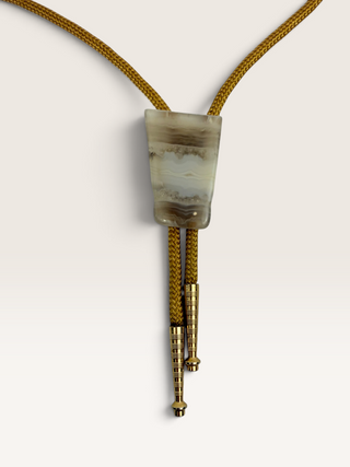 Vintage Banded Lace Agate Bolo Tie