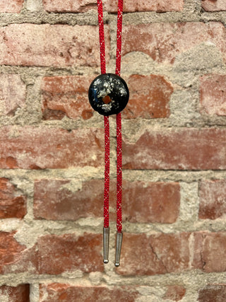 Silver Leaf Resin Bolo Tie