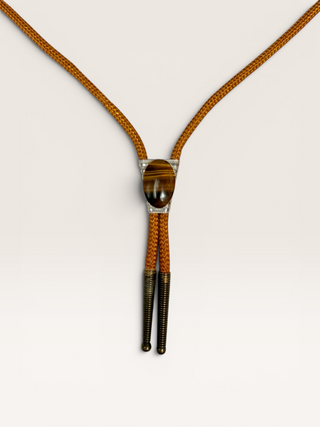 Vintage Oval Tiger’s Eye Bolo Tie