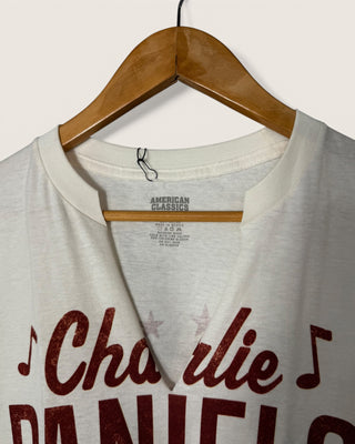 Charlie Daniels Simple V-Neck T-Shirt Chop Shop