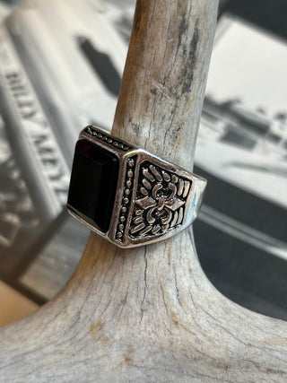 Black Stone Biker Ring