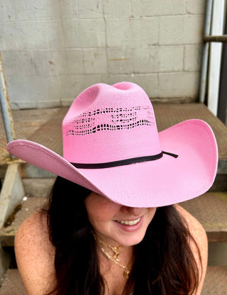 Chelsea Women's Straw Cowgirl Hat Pink