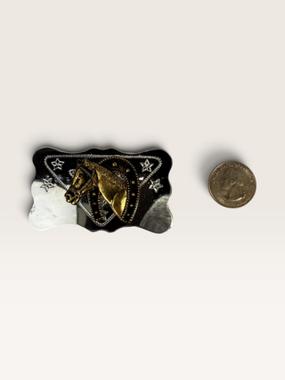 Horse and Horseshoe Belt Buckle