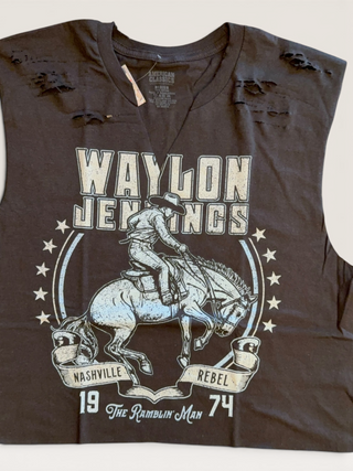 Chop Shop Waylon Jennings 1974 Crop Tank