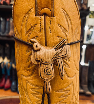 Wooden Saddle Bolo Tie