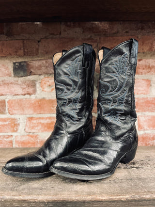 Vintage Boots & Co Eel Skin Cowboy Boots M Sz 11