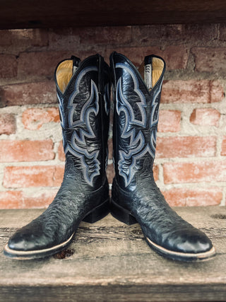 Vintage Anderson Bean Ostrich Cowboy Boots M Sz 8.5 / W Sz 10