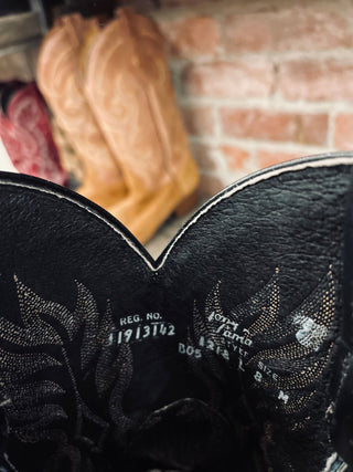 Vintage Tony Lama Teju Lizzard Cowboy Boots W Sz 8