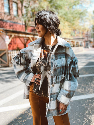 Montana Fringe Plaid Jacket