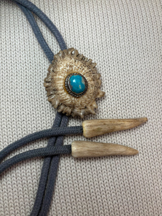 Turquoise Antler Bolo Tie