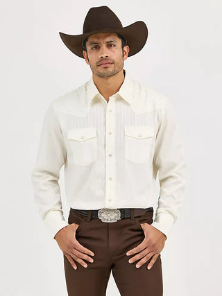 Wrangler Western Long Sleeve Western Snap Dobby Stripe Shirt