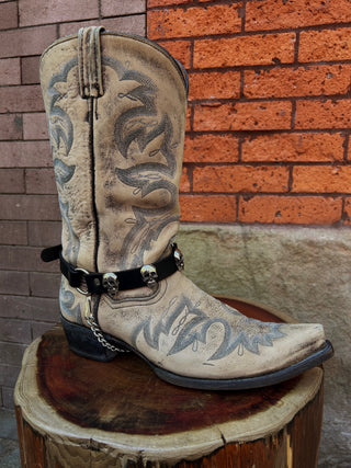 Skull Nickel Boot Harness Chain