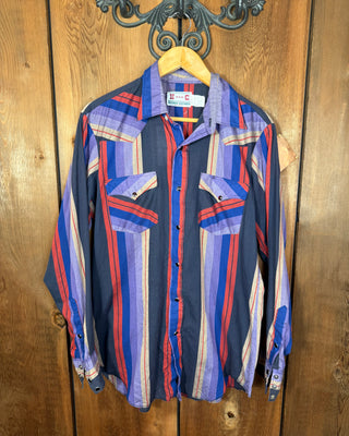 Vintage Men's H Bar C Ranchwear Snap Up - Medium
