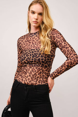 Love Bites Leopard Mesh Top