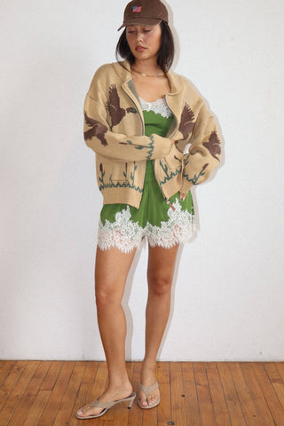 The Merle Duck Knit Zip Cardigan