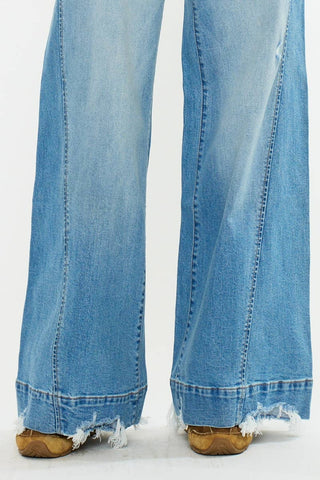 Birdeen Mid Rise Super Wide Flare Jeans