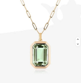 18k Gold High Voltage Emerald Cut Necklace
