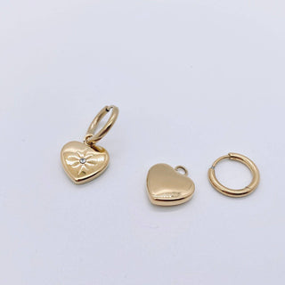 Heart-shaped 18K Gold-plated Huggie Earrings