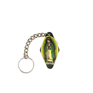 Lady of Guadalupe Leather Key Chain
