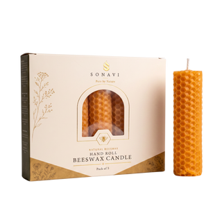 Orange Beeswax Candlestick
