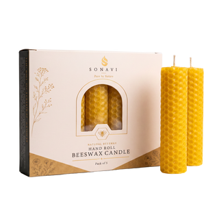 Yellow Beeswax Candlestick