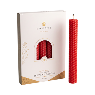 Red Beeswax Candlestick