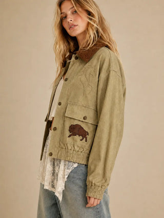 Badlands Sherpa-Collar Denim Jacket