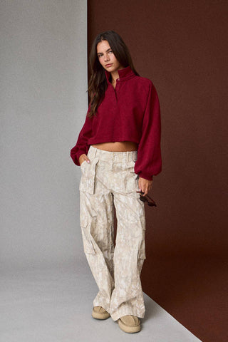 Hideaway Wide Leg Camo Cargo Pants