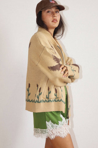The Merle Duck Knit Zip Cardigan