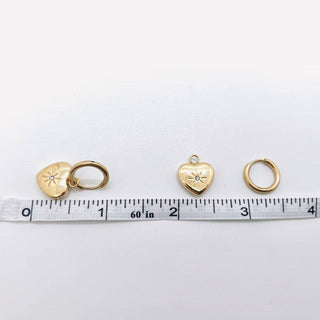 Heart-shaped 18K Gold-plated Huggie Earrings