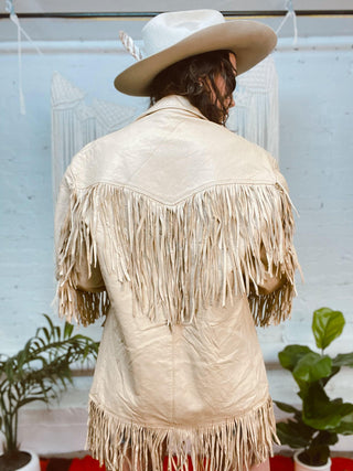 Vintage Fringe Leather Jacket