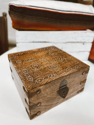 Seven Chakras Wooden Jewelry Box