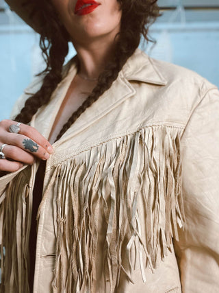 Vintage Fringe Leather Jacket