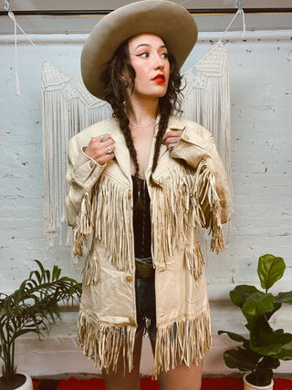 Vintage Fringe Leather Jacket