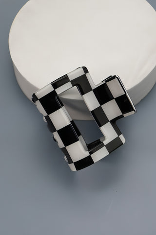 Mini Checkered Hair Claw
