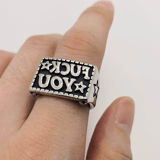 Stainless Steel Ring Reversion "Fuck you "