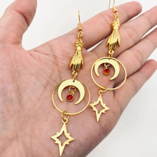 Palm and Star Drop earrings