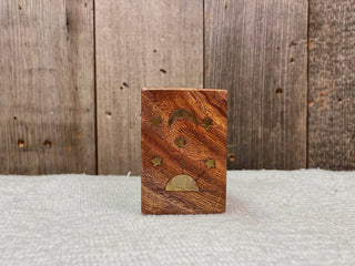 Celestial Brass Inlay Wooden Stash Box