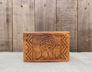 Hand Carved Inlay Wooden Jewelry Box