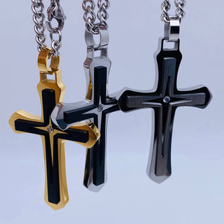 Men's Stainless Steel Cross Pendant Necklace