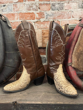 Tony Lama Black Label Cowboy Boots W Sz 7 Wide