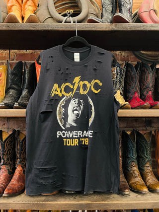 Chop Shop Distressed AC/DC Muscle Tank
